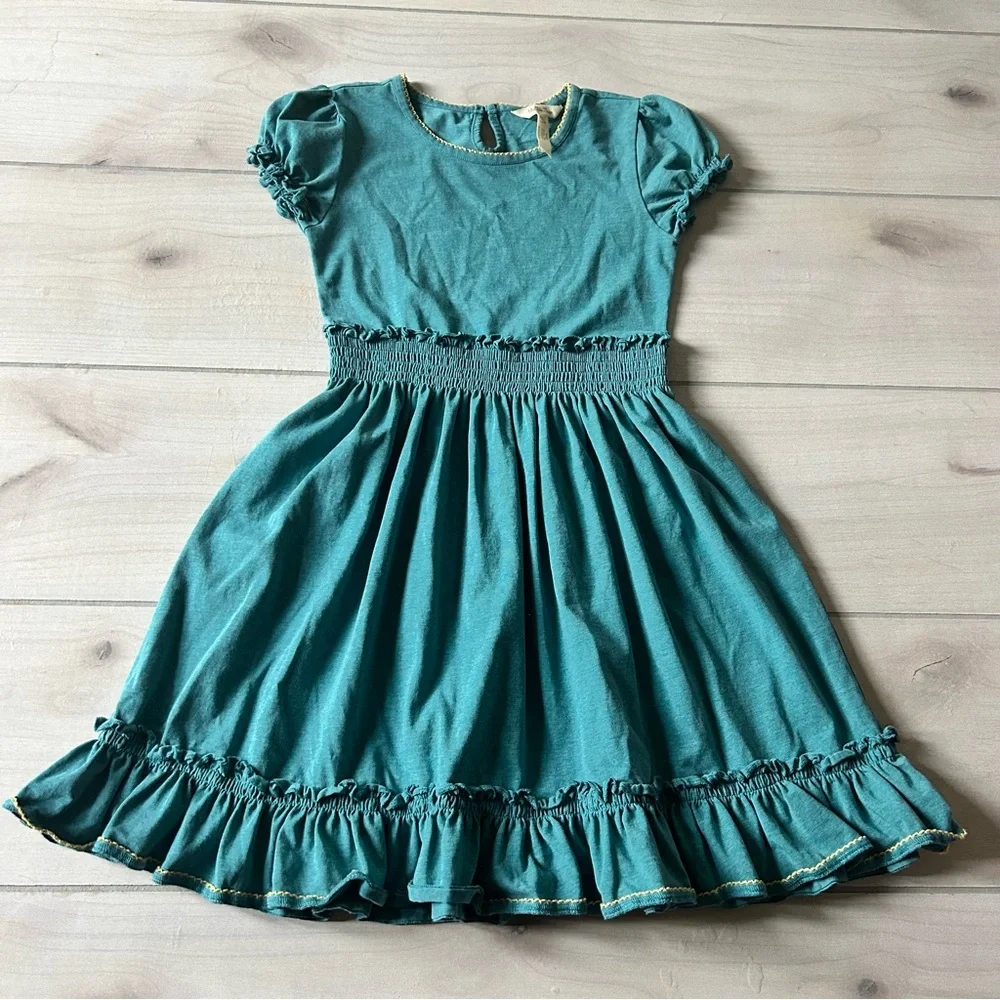 Matilda Jane Teal Pull On Ruffle Dress - Picture 1 of 3